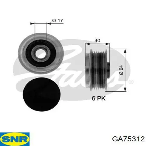 Polea rueda libre SNR GA75312 precio, desde 21,82 EUR