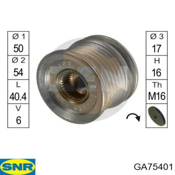Comprar GA75401 SNR Rueda libre del alternador