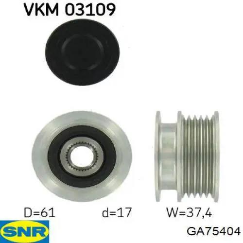 Polea alternador GA75404 SNR