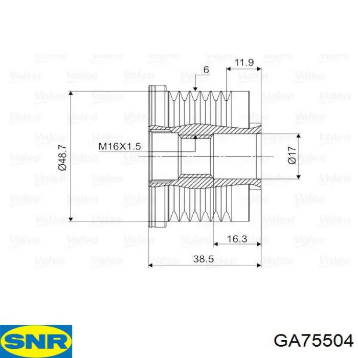 Comprar GA75504 SNR Rueda libre del alternador