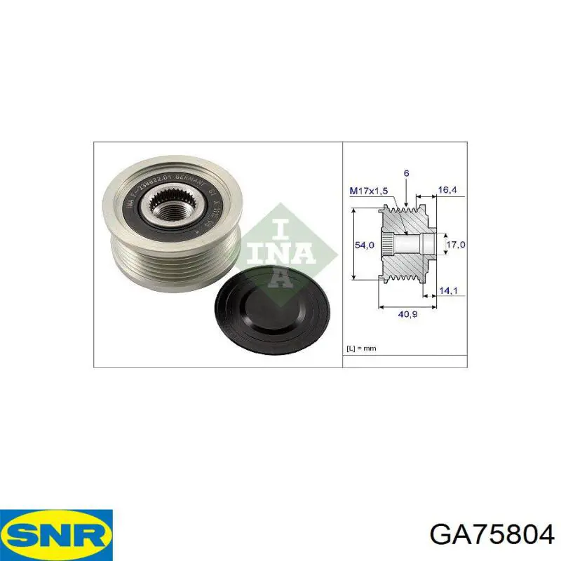 Polea de alternador Fiat/Alfa/Lancia 77364725