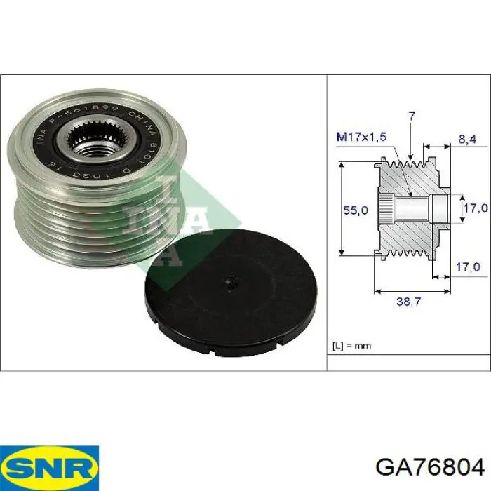 Comprar GA76804 SNR Rueda libre del alternador