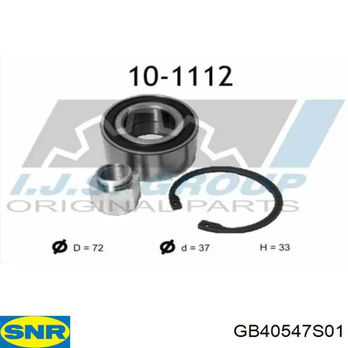 GB40547S01 SNR cojinete de rueda delantero