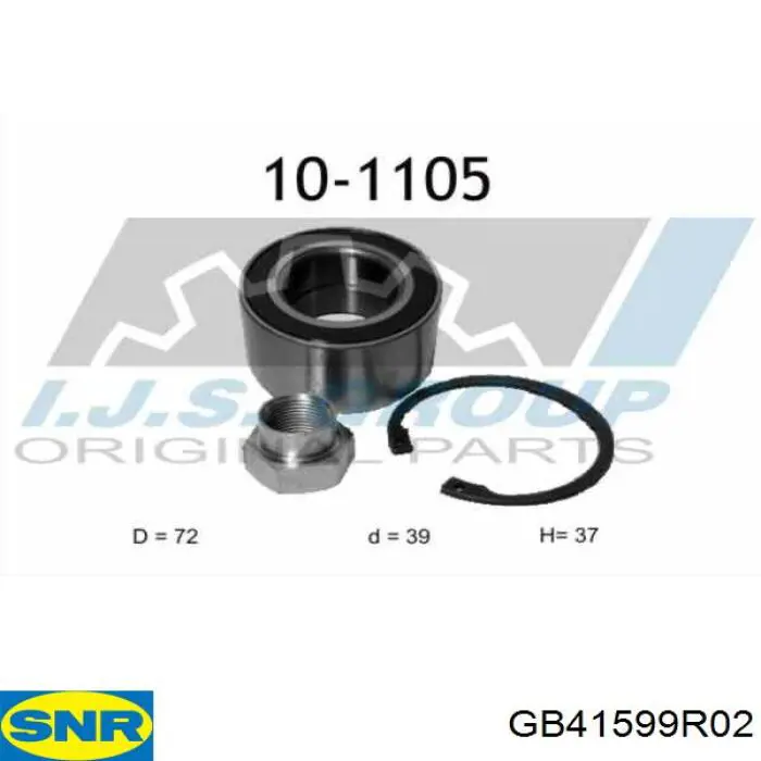 GB41599R02 SNR Rodamiento de rueda trasera