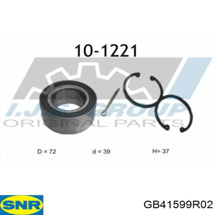GB.41599.R02 SNR cojinete de rueda trasero