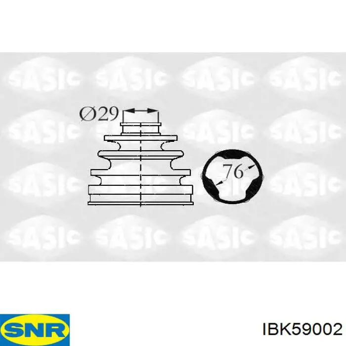 IBK59.002 SNR fuelle, árbol de transmisión delantero interior