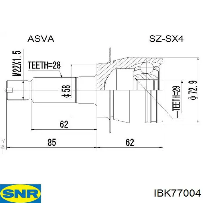 Fuelle interior de junta homocinética del semieje trasero SNR IBK77004 precio, desde 29,55 EUR