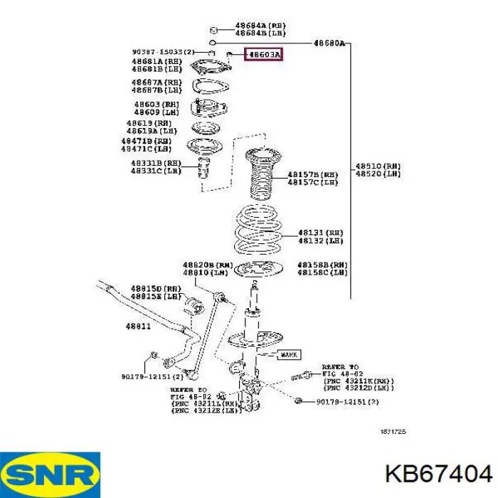 Comprar KB67404 SNR Soporte del amortiguador delantero derecho