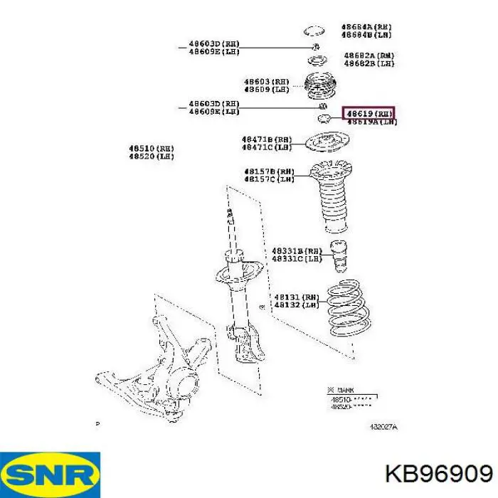 KB969.09 SNR copela de amortiguador trasero