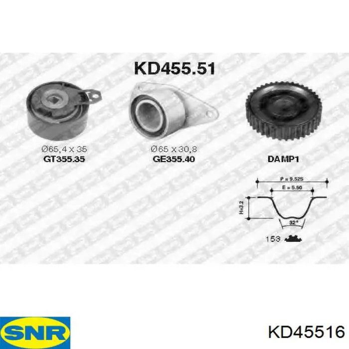 Comprar KD45516 SNR Kit de correa de distribución