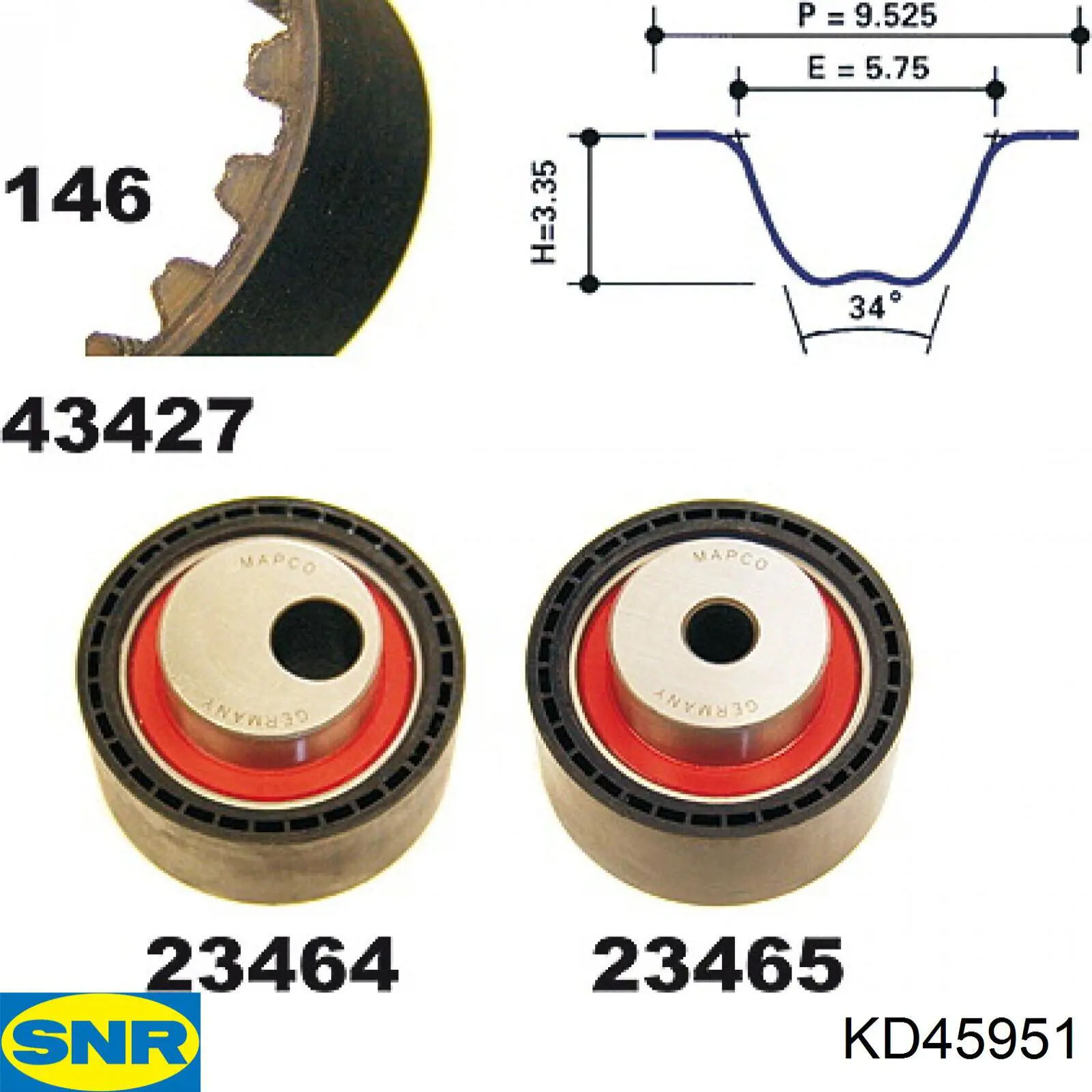 Juego de correas dentadas SNR KD45951 precio, desde 61,88 EUR