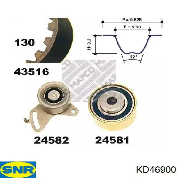 KD46900 SNR kit de correa de distribución