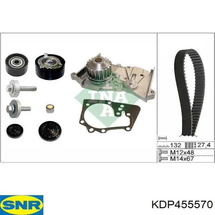 KDP455570 SNR kit de correa de distribución