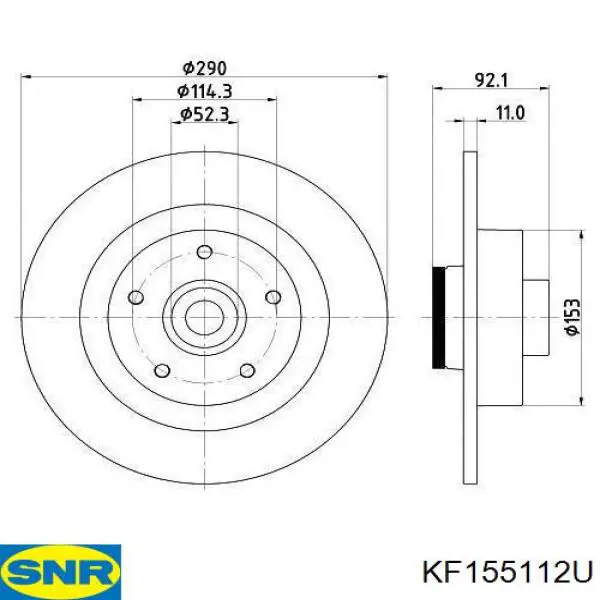 Disco de freno trasero SNR KF155112U precio, desde 274,37 EUR