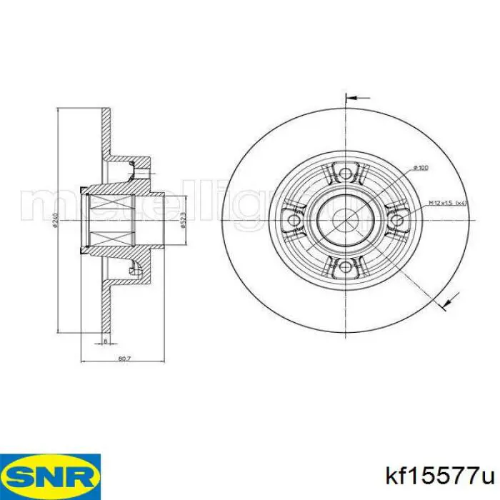 Disco de freno trasero Alfa Romeo 33 905