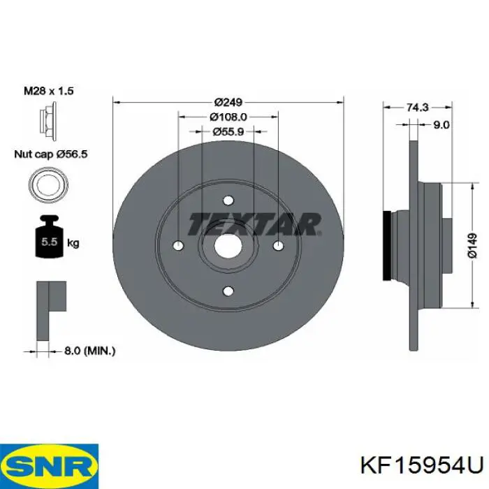 Disco de freno trasero SNR KF15954U precio, desde 93,61 EUR