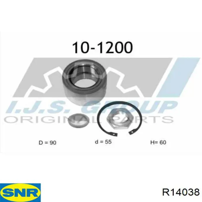 Cojinete de rueda delantero R14038 SNR