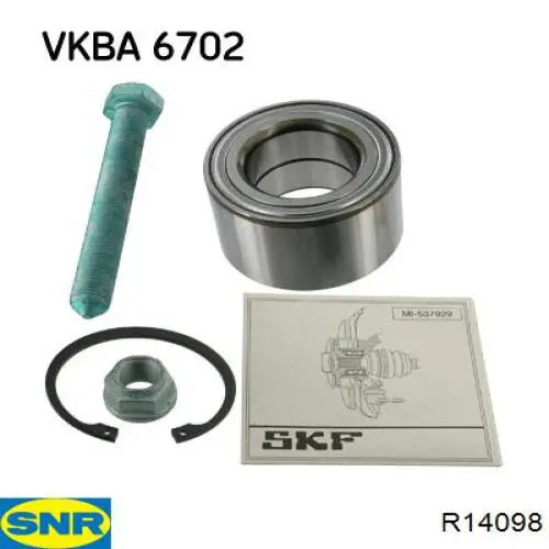 R14098 SNR cojinete de rueda trasero