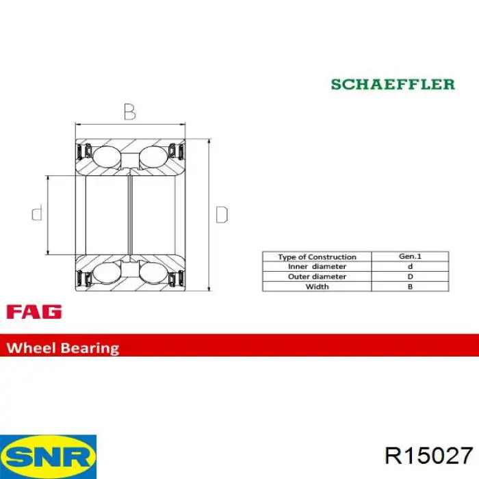 R150.27 SNR cojinete de rueda delantero/trasero