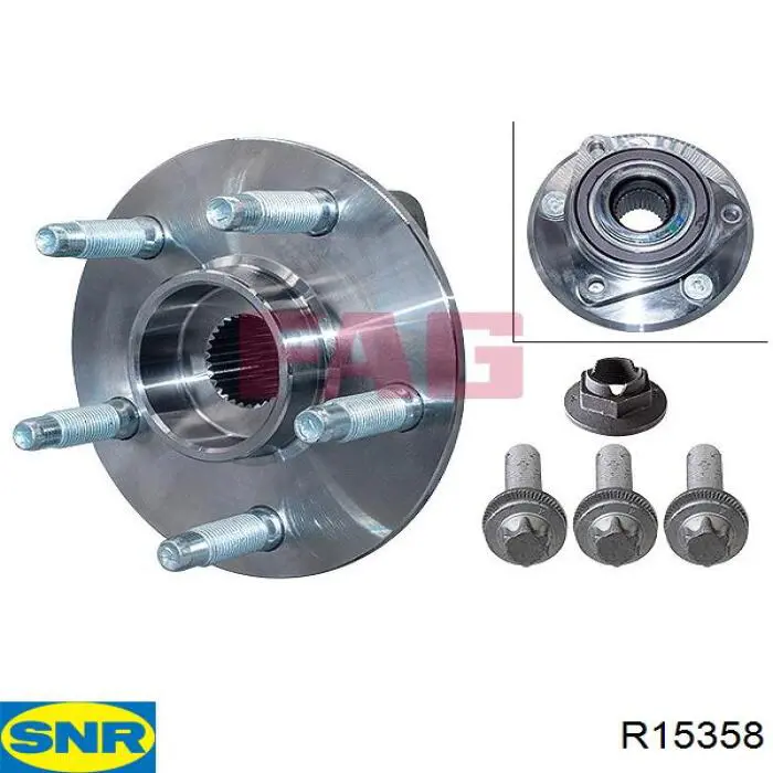 Cubo de rueda trasero R15358 SNR