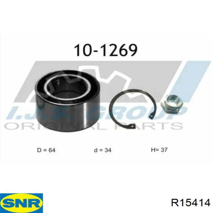 Cojinete de rueda delantero R15414 SNR