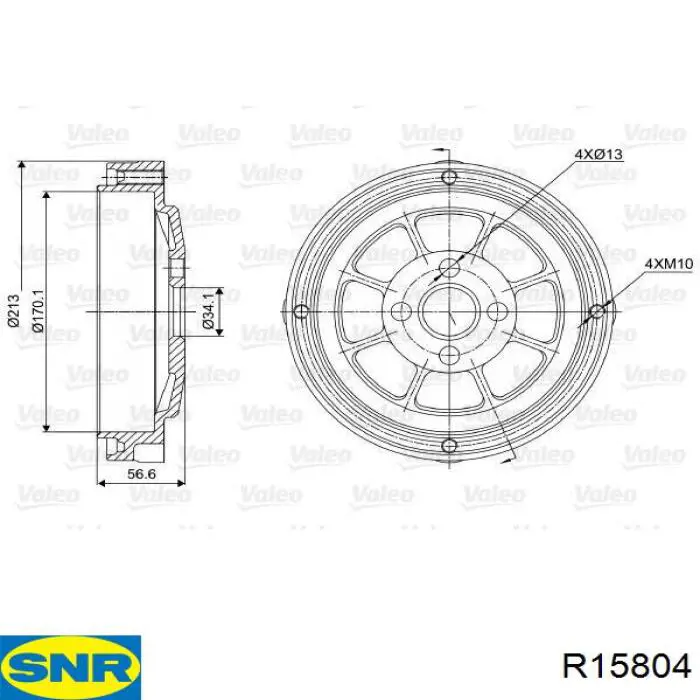 R15804 SNR Rodamiento de rueda trasera