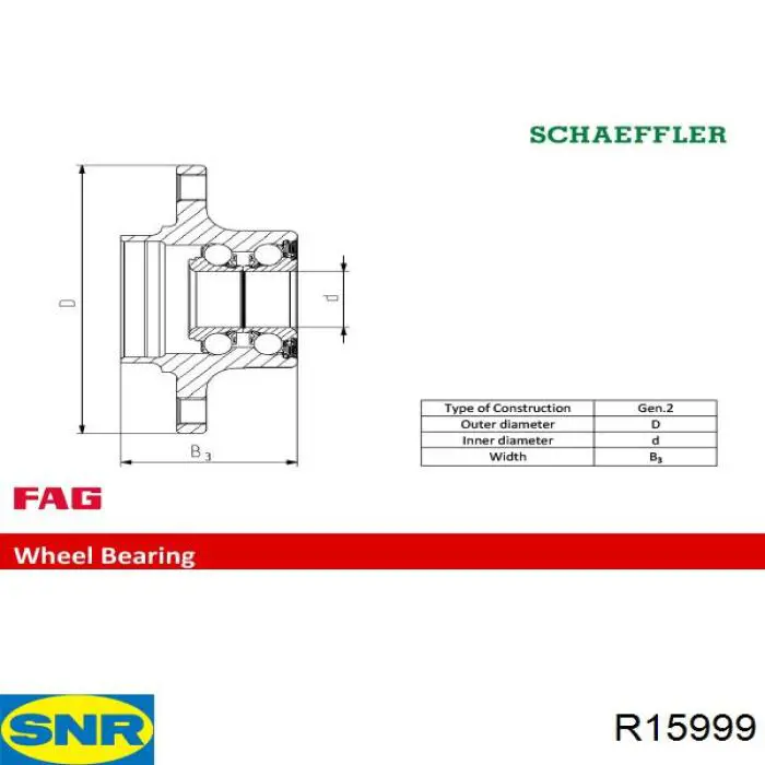 R159.99 SNR cubo de rueda trasero