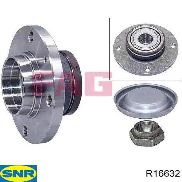 R166.32 SNR cubo de rueda trasero