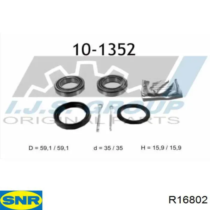 R168.02 SNR cojinete de rueda delantero