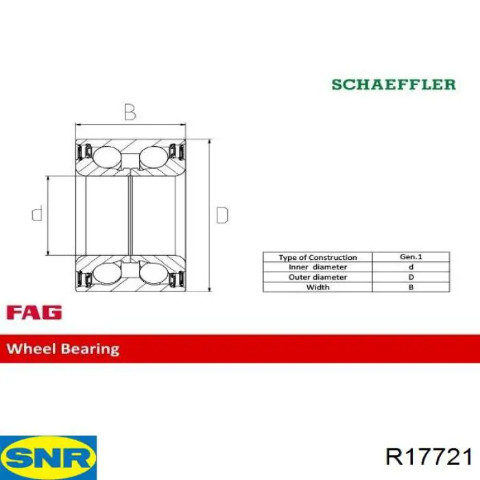 R177.21 SNR cojinete de rueda delantero