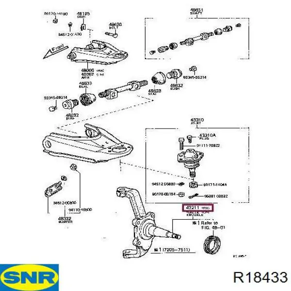 Cojinete de rueda R18433 SNR