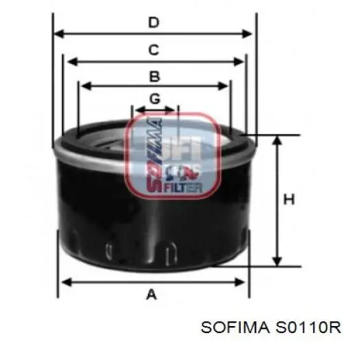 S 0110 R Sofima filtro de aceite