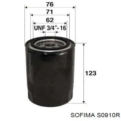S0910R Sofima Filtro aceite