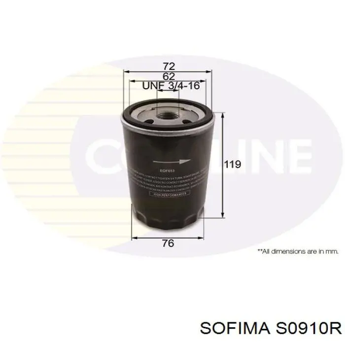 Comprar S0910R Sofima Filtros de aceite