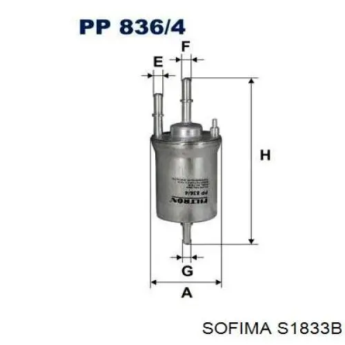 Filtro de combustible S1833B Sofima