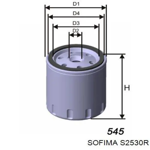 Filtro de aceite S2530R Sofima