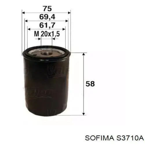 S 3710 A Sofima filtro de aire