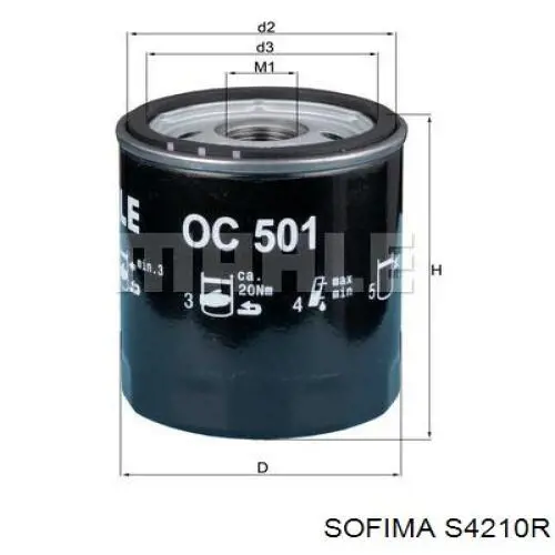 S4210R Sofima filtro de aceite