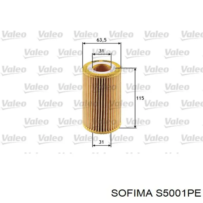 Filtro de aceite S5001PE Sofima