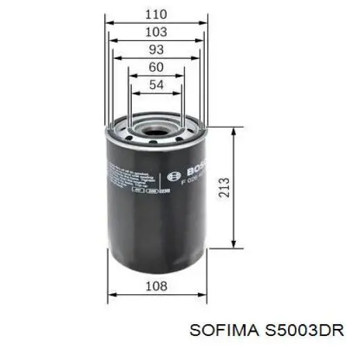 S5003DR Sofima filtro de aceite