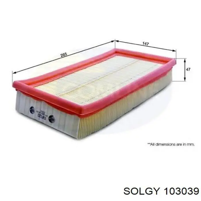 103039 Solgy filtro de aire