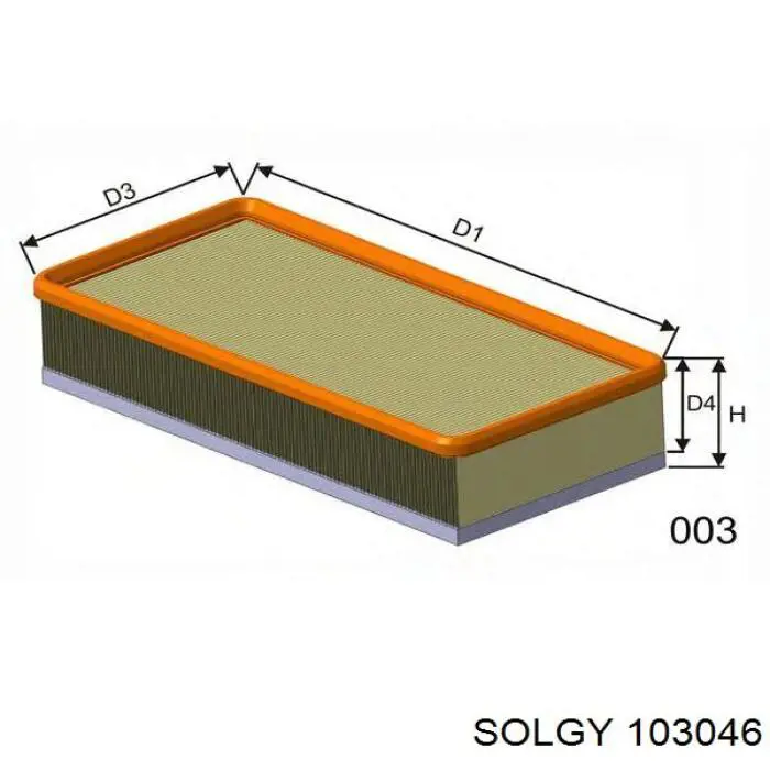 Filtro de aire 103046 Solgy