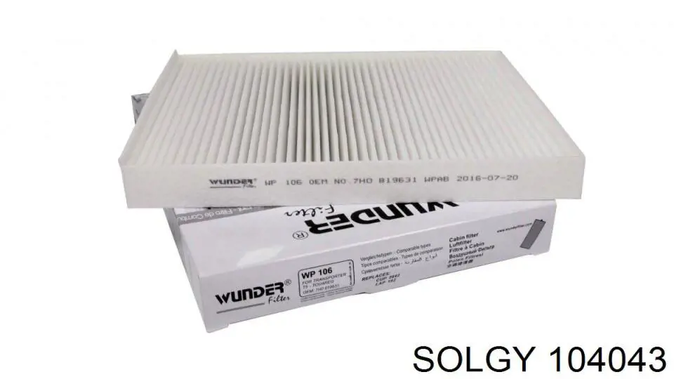 Filtro de cabina Solgy 104043 precio, desde 7,41 EUR