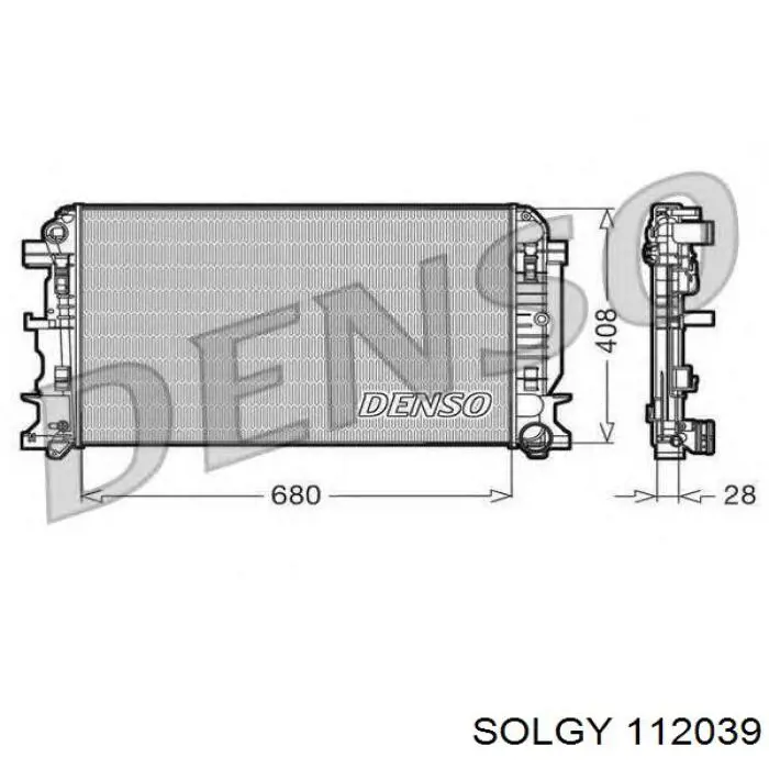 112039 Solgy radiador refrigeración del motor