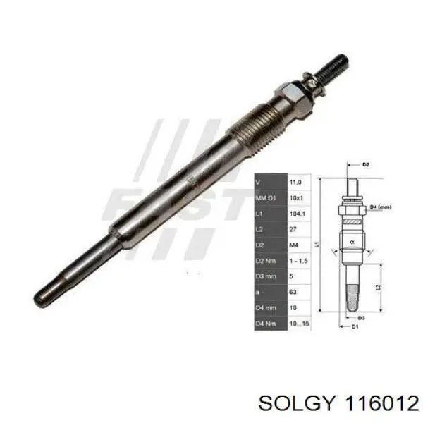 Bujía de incandescencia Peugeot 206 2A/C