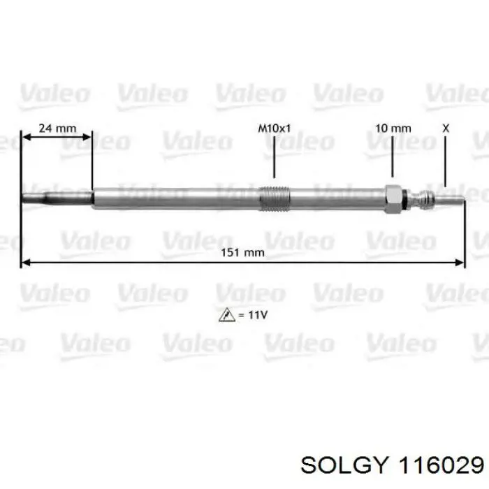 Bujía de precalentamiento SS10148 Starline