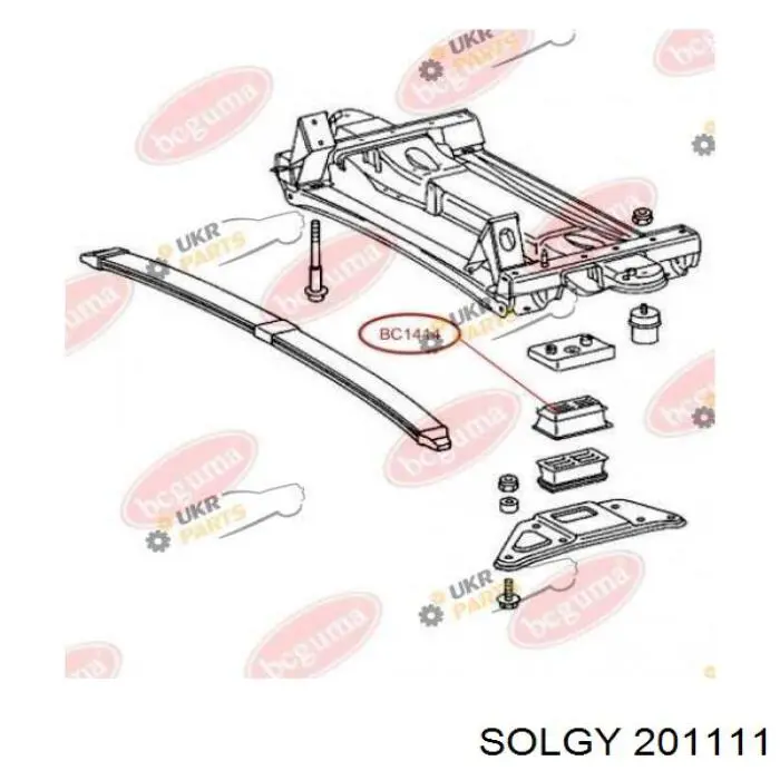 Tope de la ballesta delantera 201111 Solgy