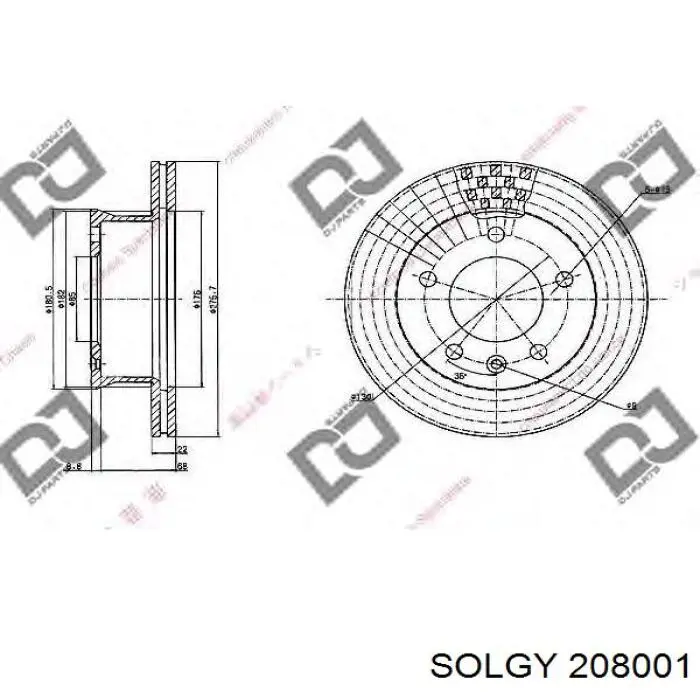 Comprar 208001 Solgy Freno de disco delantero