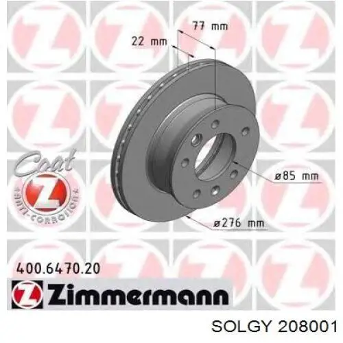 Frenos delanteros Solgy 208001 precio, desde 45,32 EUR