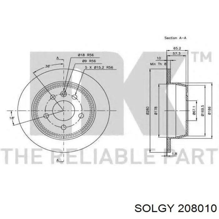 Comprar 208010 Solgy Disco de freno trasero